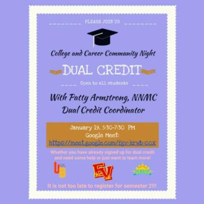 Free NNMC Dual Credit Info Session Tonight! (Wednesday, January 19th from 5:30 pm – 7:30 pm)